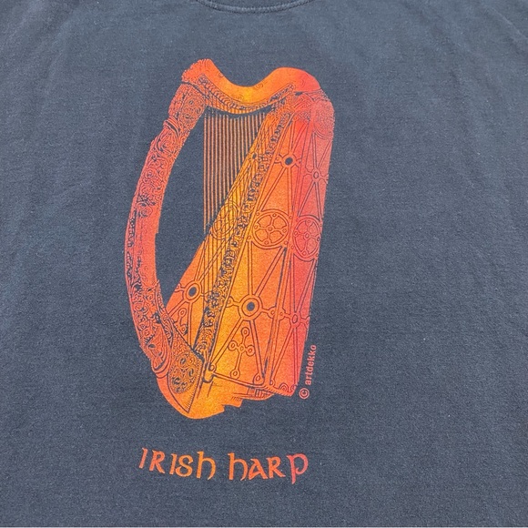 Men’s Vintage Irish Harp Short Sleeve T-Shirt Size Large - Picture 2 of 3